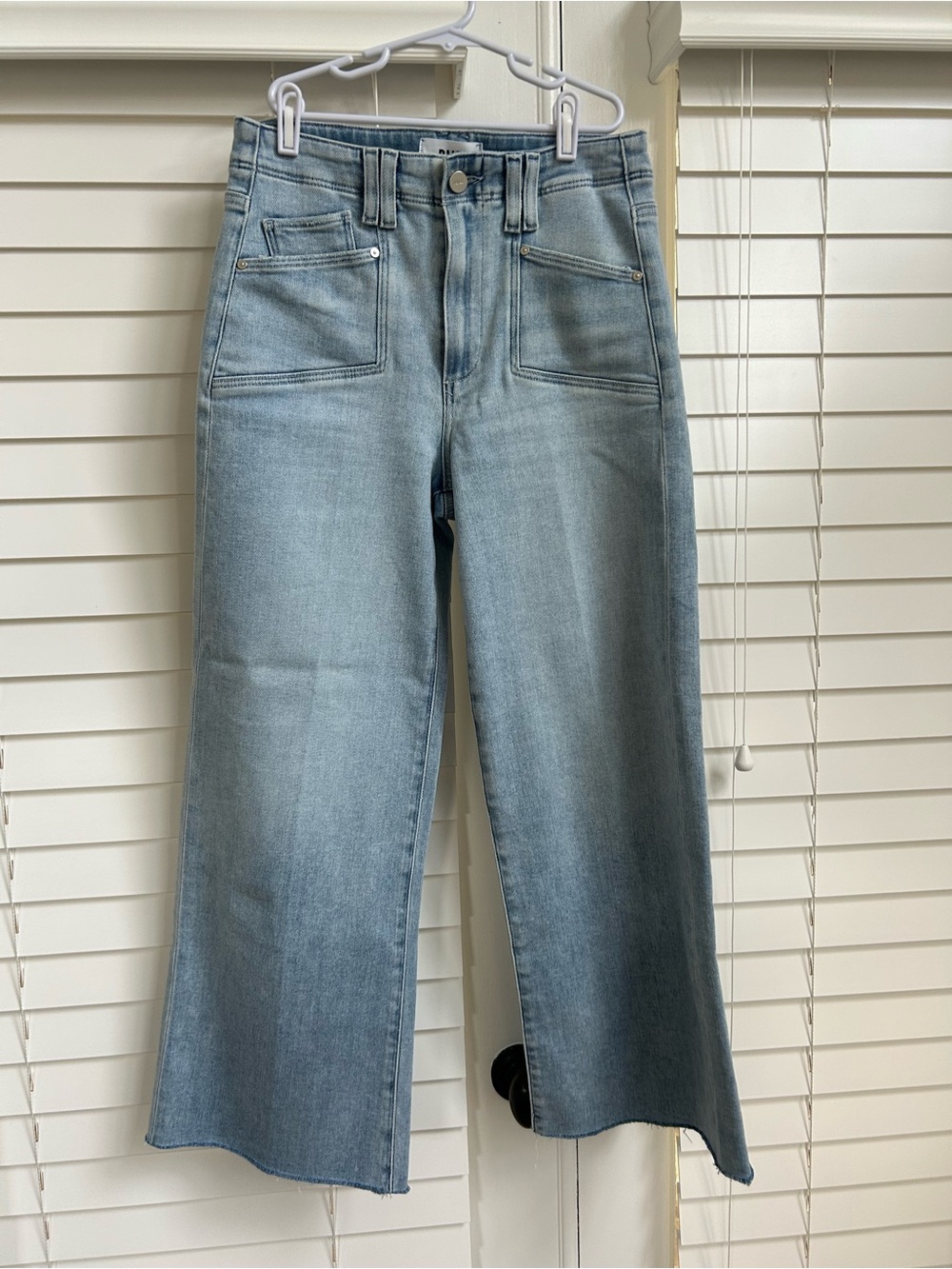 PAIGE Light Blue Wide-Leg High-Rise Jeans